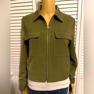 Cool Nine West size S olive green zip front jacket NWOT